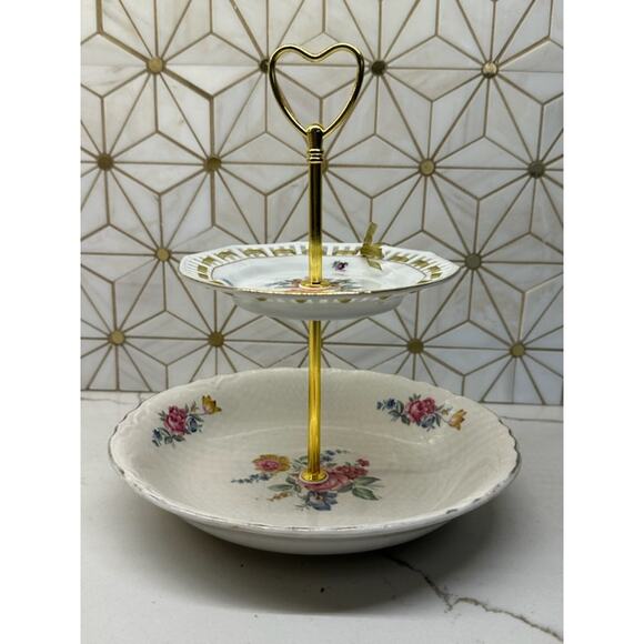 Two-Tier Jewelry or Trinket Tray | Vintage China - Picture 7 of 7